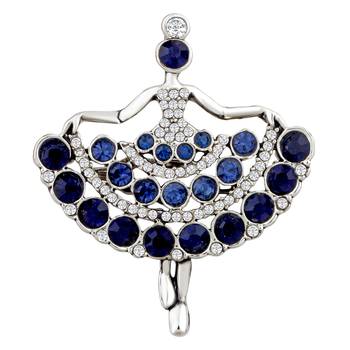 Silver crystal brooch 1
