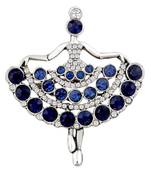 Silver crystal brooch