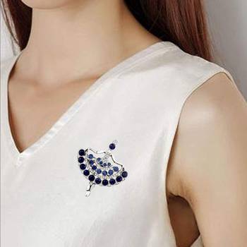 Silver crystal brooch 2