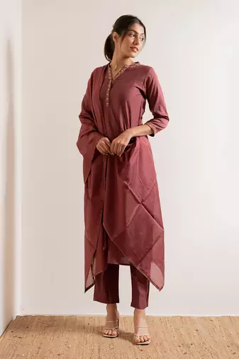 Dusty Pink Gulabi Straight Fit Kurta Set