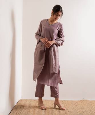 Lavender Kaach Straight Fit  Suit Set 7