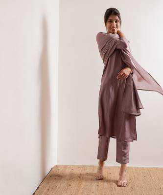 Lavender Kaach Straight Fit  Suit Set 8