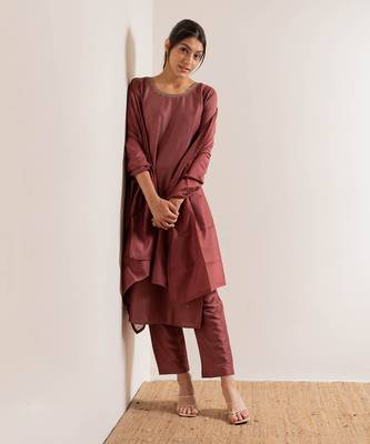 Dusty Pink Maahi Straight Fit  Suit Set 15