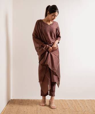 Rust Maroon Manresa Straight Fit  Suit Set 6