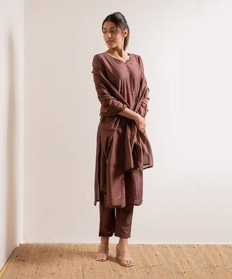 Rust Maroon Manresa Straight Fit  Suit Set 8