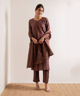 Rust Maroon Manresa Straight Fit  Suit Set 10