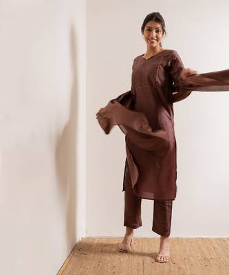 Rust Maroon Manresa Straight Fit  Suit Set 11