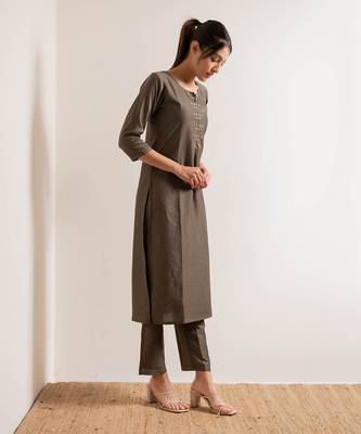 Fade Grey Noori Straight Fit  Suit Set 7