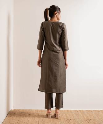 Fade Grey Noori Straight Fit  Suit Set 10