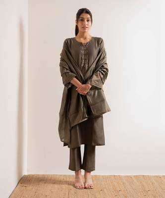 Fade Grey Noori Straight Fit  Suit Set 13