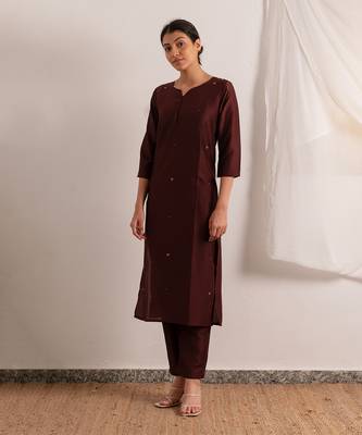 Maroon Raazi Straight Fit Kurta Set 5