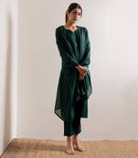 Green Rooh Straight Fit  Suit Set