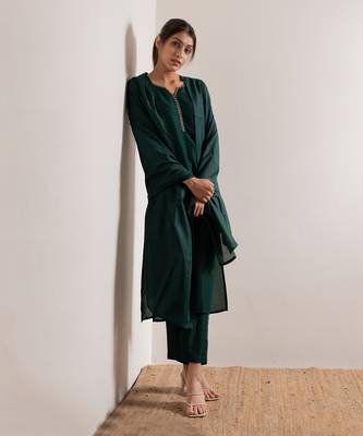 Green Rooh Straight Fit  Suit Set 7