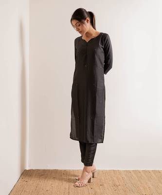 Steel Black Tara Straight Fit Kurta Set 6