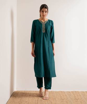 Turquoise  Vaani Straight Fit  Suit Set 6