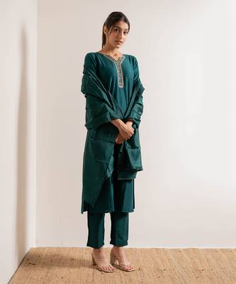 Turquoise  Vaani Straight Fit  Suit Set 12