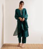 Turquoise  Vaani Straight Fit  Suit Set