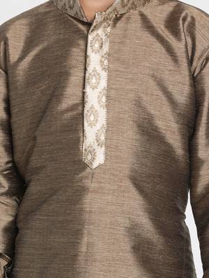  Bronze And Gold Silk Blend Kurta And Dhoti Set 4