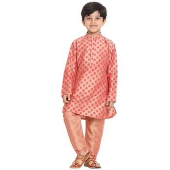  Pink Cotton Blend Kurta Pyjama Set 1