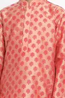  Pink Cotton Blend Kurta Pyjama Set
