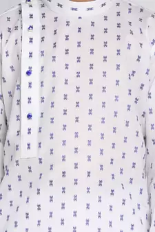  White And Blue Kurta Pyjama Set
