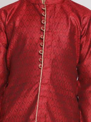  Maroon And Rose Gold Kurta Pyjama Set 5