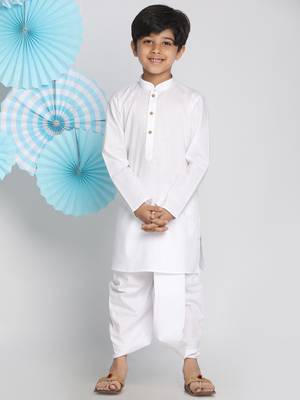  White Kurta And Dhoti Set 1