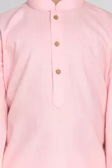 Boys' Pink Kurta And Dhoti Set