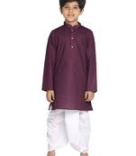 Boys' Purple Kurta And Dhoti Set
