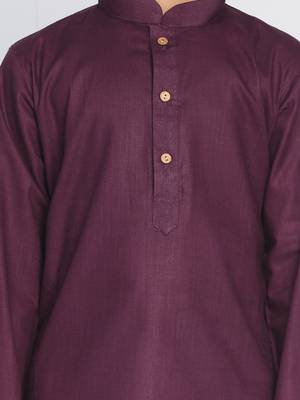 Boys' Purple Kurta And Dhoti Set 5
