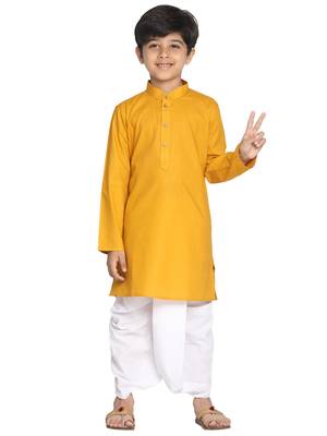  Mustard Yellow Kurta And Dhoti Set 1