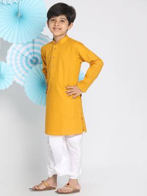  Mustard Yellow Kurta And Dhoti Set 3