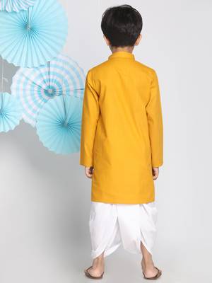  Mustard Yellow Kurta And Dhoti Set 4