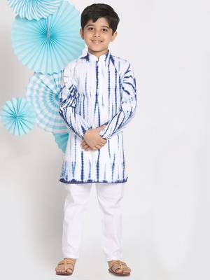  Blue And White Kurta Pyjama Set 2