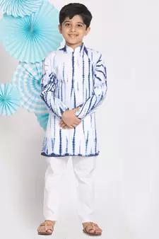  Blue And White Kurta Pyjama Set