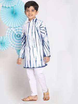  Blue And White Kurta Pyjama Set 3