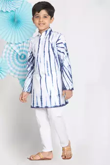  Blue And White Kurta Pyjama Set
