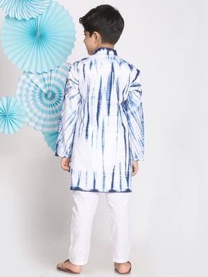  Blue And White Kurta Pyjama Set 4