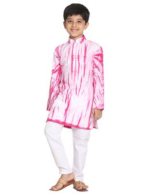  Pink And White Kurta Pyjama Set 1