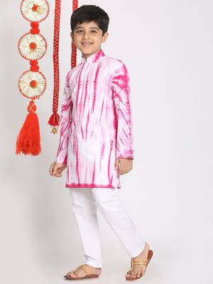  Pink And White Kurta Pyjama Set 3