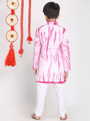  Pink And White Kurta Pyjama Set 4