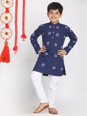  Blue And White Kurta Pyjama Set 2
