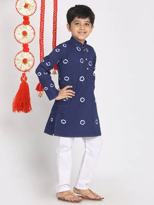  Blue And White Kurta Pyjama Set 3