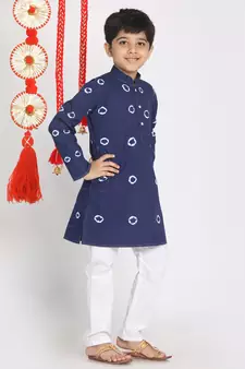  Blue And White Kurta Pyjama Set