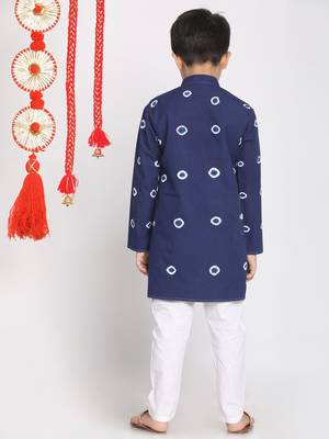  Blue And White Kurta Pyjama Set 4