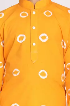  Orange And White Kurta Pyjama Set