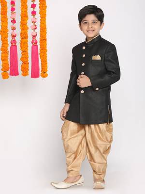  Black And Rose Gold Indowestern Set 2