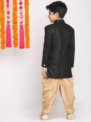  Black And Rose Gold Indowestern Set 4