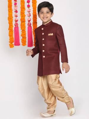  Maroon And Rose Gold Indowestern Set 3