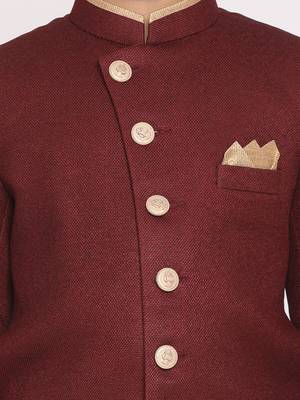  Maroon And Rose Gold Indowestern Set 5